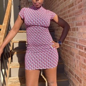 High neck bodycon dress